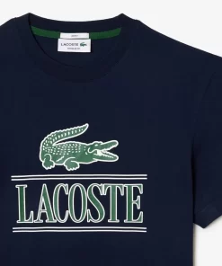 Lacoste T-Shirts>T-Shirt Aus Baumwolljersey Aus Resistenter Baumwolle Navy Blau 166