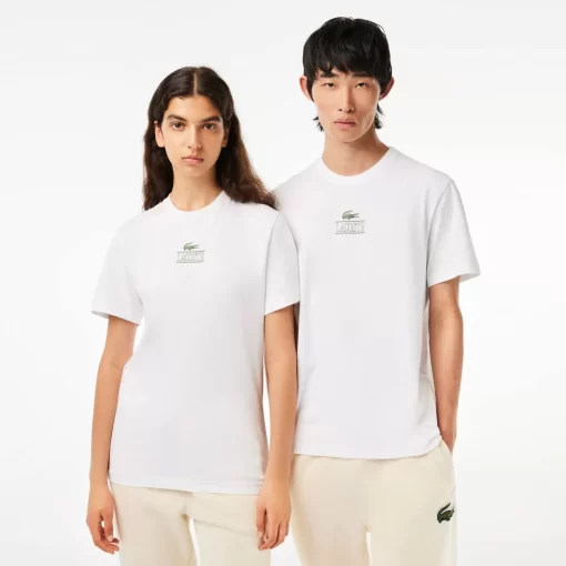 Lacoste T-Shirts>T-Shirt Aus Baumwolljersey Mit Logo Weis 001