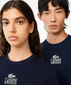 Lacoste T-Shirts>T-Shirt Aus Baumwolljersey Mit Logo Navy Blau 166