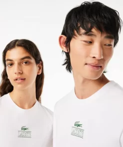 Lacoste T-Shirts>T-Shirt Aus Baumwolljersey Mit Logo Weis 001