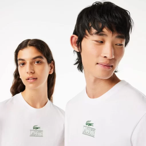 Lacoste T-Shirts>T-Shirt Aus Baumwolljersey Mit Logo Weis 001