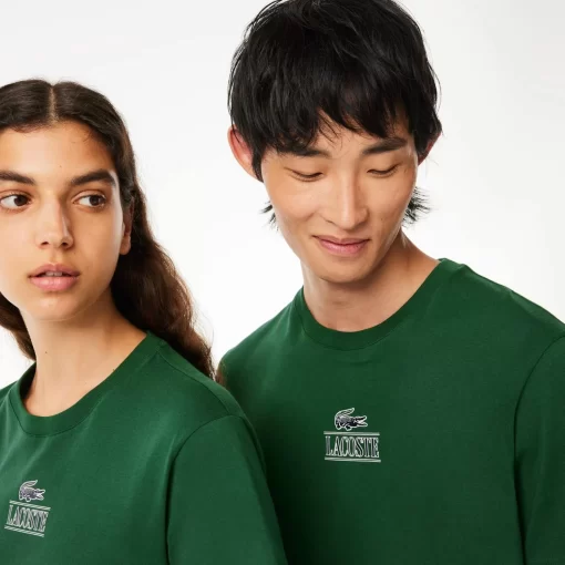 Lacoste T-Shirts>T-Shirt Aus Baumwolljersey Mit Logo Grun 132