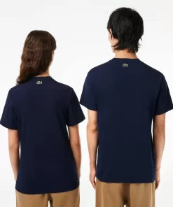 Lacoste T-Shirts>T-Shirt Aus Baumwolljersey Mit Logo Navy Blau 166