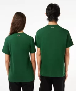 Lacoste T-Shirts>T-Shirt Aus Baumwolljersey Mit Logo Grun 132