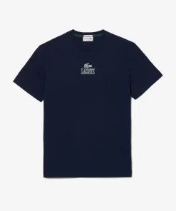 Lacoste T-Shirts>T-Shirt Aus Baumwolljersey Mit Logo Navy Blau 166