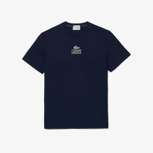 Lacoste T-Shirts>T-Shirt Aus Baumwolljersey Mit Logo Navy Blau 166