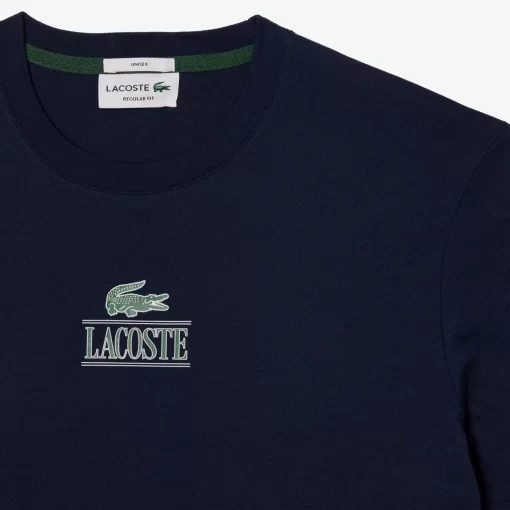 Lacoste T-Shirts>T-Shirt Aus Baumwolljersey Mit Logo Navy Blau 166