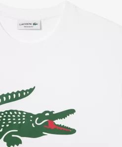 Lacoste T-Shirts>T-Shirt Aus Baumwoll-Jersey Mit Signatur-Aufdruck Weis 001