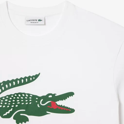 Lacoste T-Shirts>T-Shirt Aus Baumwoll-Jersey Mit Signatur-Aufdruck Weis 001