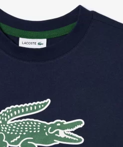 Lacoste Jungenkleidung>T-Shirt Aus Bedrucktem Baumwolljersey Navy Blau 166