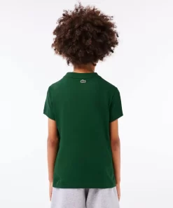 Lacoste Jungenkleidung>T-Shirt Aus Bedrucktem Baumwolljersey Grun 132