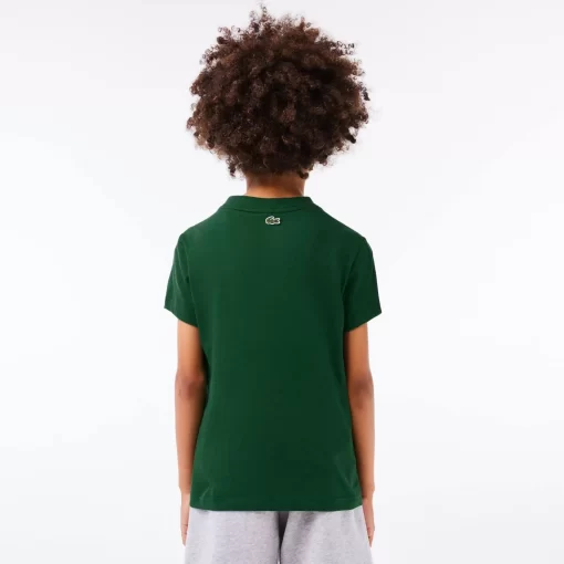 Lacoste Jungenkleidung>T-Shirt Aus Bedrucktem Baumwolljersey Grun 132