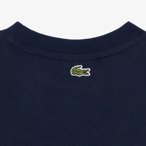 Lacoste Jungenkleidung>T-Shirt Aus Bedrucktem Baumwolljersey Navy Blau 166