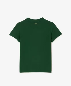 Lacoste Jungenkleidung>T-Shirt Aus Bedrucktem Baumwolljersey Grun 132