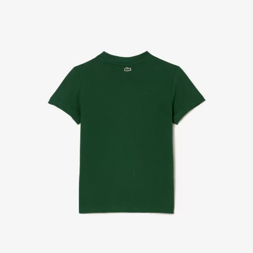 Lacoste Jungenkleidung>T-Shirt Aus Bedrucktem Baumwolljersey Grun 132