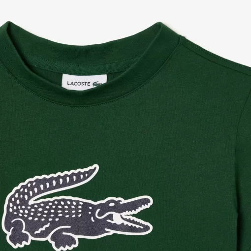 Lacoste Jungenkleidung>T-Shirt Aus Bedrucktem Baumwolljersey Grun 132