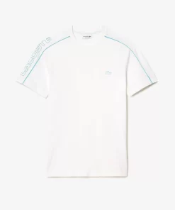 Lacoste T-Shirts>T-Shirt Aus Funktionellem Pique Mit Aufdruck Weis / Blau Ri6