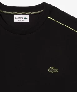 Lacoste T-Shirts>T-Shirt Aus Funktionellem Pique Mit Aufdruck Schwarz / Neongelb 6Vt