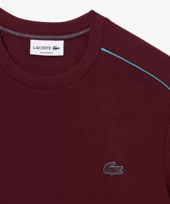 Lacoste T-Shirts>T-Shirt Aus Funktionellem Pique Mit Aufdruck Burgunder / Blau Ris