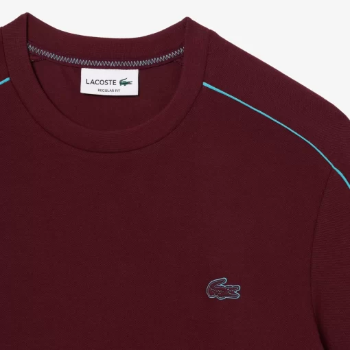 Lacoste T-Shirts>T-Shirt Aus Funktionellem Pique Mit Aufdruck Burgunder / Blau Ris