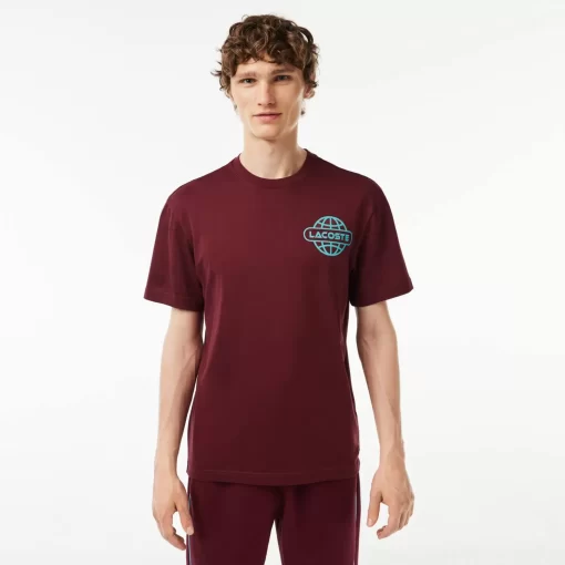 Lacoste T-Shirts>T-Shirt Aus Resistentem Baumwolljersey Burgunder Yup