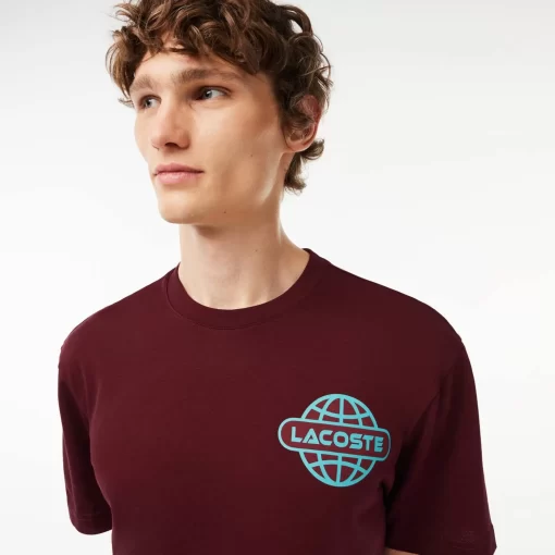 Lacoste T-Shirts>T-Shirt Aus Resistentem Baumwolljersey Burgunder Yup