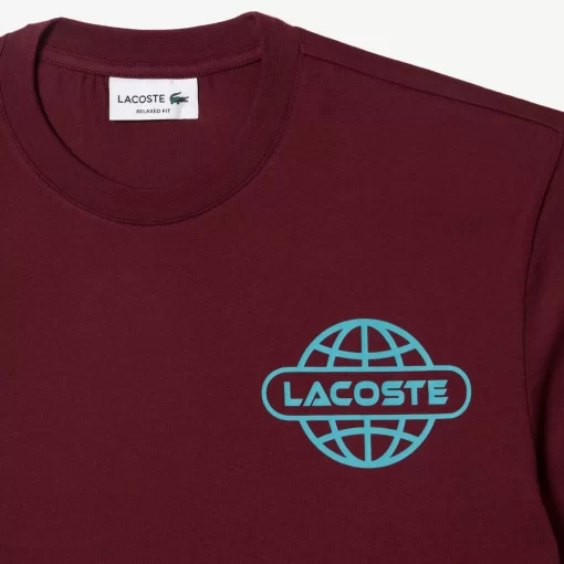 Lacoste T-Shirts>T-Shirt Aus Resistentem Baumwolljersey Burgunder Yup