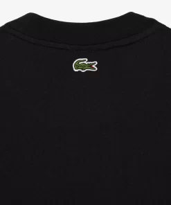 Lacoste T-Shirts>T-Shirt Aus Robustem Baumwolljersey Mit Vielen Aufnahern. Schwarz 031