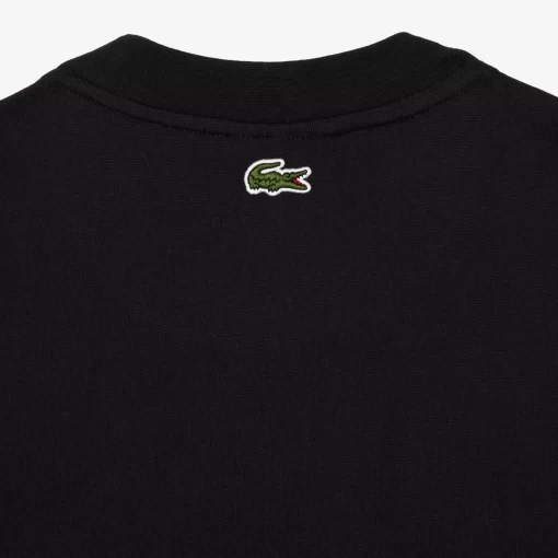 Lacoste T-Shirts>T-Shirt Aus Robustem Baumwolljersey Mit Vielen Aufnahern. Schwarz 031