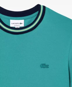 Lacoste T-Shirts>T-Shirt Aus Stretch-Pique Mit Gestreiftem Kragen Blau Si0