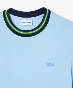 Lacoste T-Shirts>T-Shirt Aus Stretch-Pique Mit Gestreiftem Kragen Pastellblau Hbp