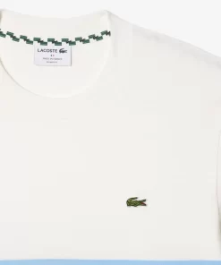 Lacoste T-Shirts>T-Shirt Mit Kontraststreifen, In Frankreich Hergestellt Weis 70V