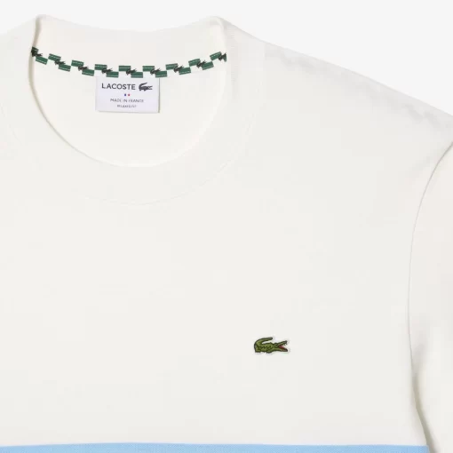 Lacoste T-Shirts>T-Shirt Mit Kontraststreifen, In Frankreich Hergestellt Weis 70V