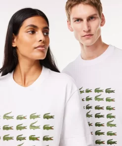 Lacoste T-Shirts>T-Shirt Mit Kultigem Aufdruck Weis 001