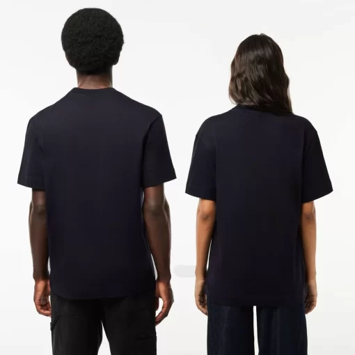 Lacoste T-Shirts>T-Shirt Mit Kultigem Aufdruck Navy Blau Hde