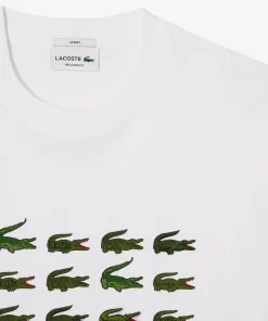 Lacoste T-Shirts>T-Shirt Mit Kultigem Aufdruck Weis 001