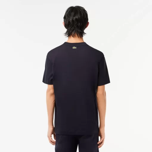 Lacoste T-Shirts>T-Shirt Mit Kultigem Croc Navy Blau Hde