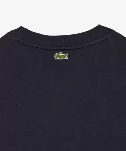 Lacoste T-Shirts>T-Shirt Mit Kultigem Croc Navy Blau Hde