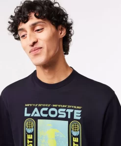 Lacoste T-Shirts>T-Shirt Mit Rene Aufdruck Navy Blau Hde