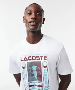 Lacoste T-Shirts>T-Shirt Mit Rene Aufdruck Weis 001