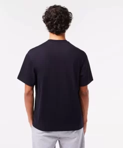 Lacoste T-Shirts>T-Shirt Mit Rene Aufdruck Navy Blau Hde