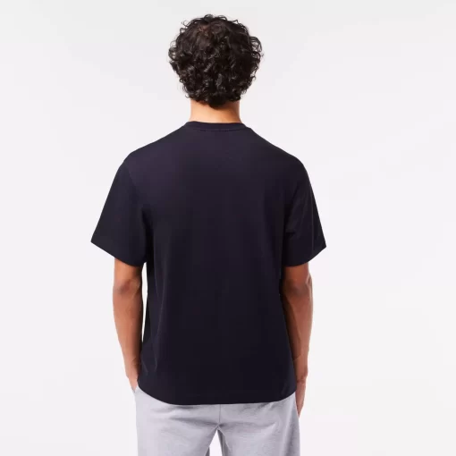 Lacoste T-Shirts>T-Shirt Mit Rene Aufdruck Navy Blau Hde