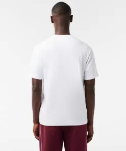 Lacoste T-Shirts>T-Shirt Mit Rene Aufdruck Weis 001