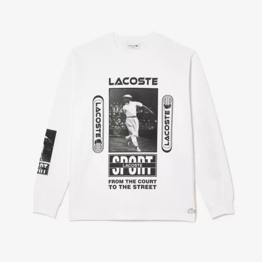 Lacoste T-Shirts>T-Shirt Mit Rene Aufdruck Weis / Schwarz Au8