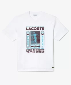 Lacoste T-Shirts>T-Shirt Mit Rene Aufdruck Weis 001