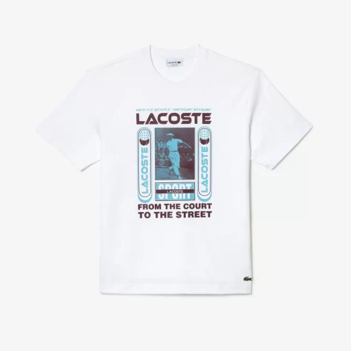 Lacoste T-Shirts>T-Shirt Mit Rene Aufdruck Weis 001