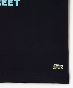 Lacoste T-Shirts>T-Shirt Mit Rene Aufdruck Navy Blau Hde