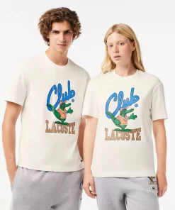 Lacoste T-Shirts>T-Shirt Mit Signatur-Aufdruck Weis 70V