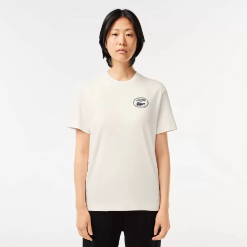 Lacoste T-Shirts>T-Shirt Mit Signatur-Aufdruck Weis 70V