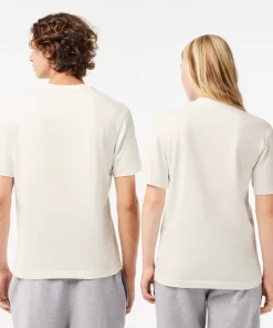 Lacoste T-Shirts>T-Shirt Mit Signatur-Aufdruck Weis 70V